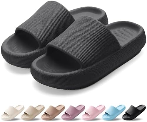 HEOAARG Badelatschen Herren Damen Rutschfest Badeschlappen Wolke Weich Schlappen Slippers Sommer Pantoletten Badesandalen Cozislides Flip Flops Innen/Außen