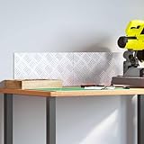 HFXHIJXQ 2er Set Silberne Aluminium Treppenstufenmatten 40 x 20 cm Modernes Rautenmuster Antirutsch Stufenteppich für innen & außen, pflegeleicht & robust für Haus Flur Balkon