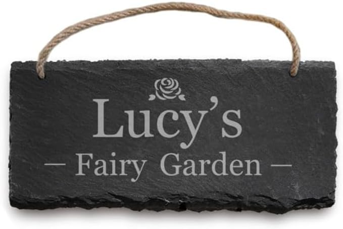 Garden Sign Engraved Slate Gardens Signs and Plaques Custom House Signs Shed Personalised Outdoor Decoration Personalised Sign for Outside Christmas (Garden)