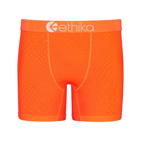 Ethika Mens MID Boxer Brief | Embossed Python -Orange-