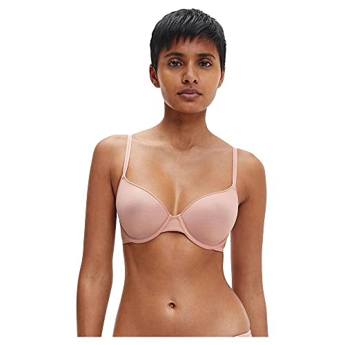 Calvin Klein Women's Lightly Lined Demi Plunge Underwire Bra, Pink (Subdued), 34B