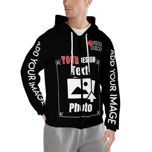 Custom Hoodies Jacket for men women Personalized Hoodie zipper with photo logo text Design Your Own Full-Zip Hoodies4