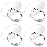 Bewudy 4 Pcs Diamond Phone Ring Holder Grip, Transparent Cell Phone Finger Ring Grip Kickstand, 360° Degree Rotation Finger Ring Stand, Compatible with Most of Phones Tablet and Case