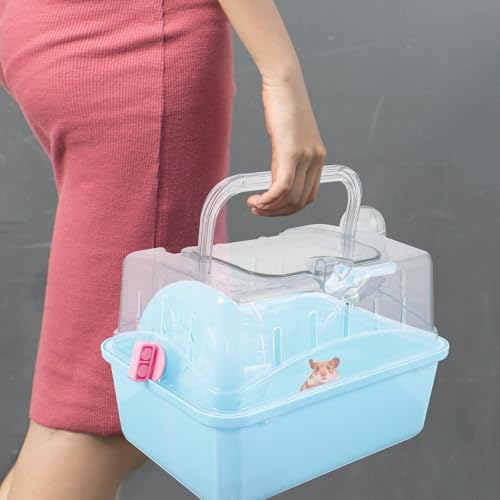 Jaula para hámster portátil, habitáculo interior espacioso de plástico para animales pequeños 5