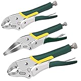 AIRAJ 2358 | Gripzangen-Satz,3-tlg,2 Rundzangen Gripzangen 22cm, 18,5cm,1 Langzange Gripzangen 22cm,Zum Zange Schnellverschlussfunktion,Entfernen von Muttern und festen Gegenständen