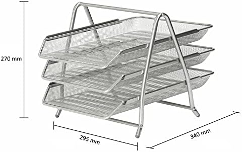 Osco Mesh Letter Tray 3-Tier Scratch-resistant Stackable Front-load Portrait Foolscap Silver Ref 3TT S