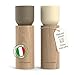 LARS NYSØM Wooden Salt and Pepper Grinder Set Manual - Salt and Pepper Mills with Adjustable Ceramic Grinder - Elegant Beechwood Pepper and Salt Mill Set for Dining Table (Brown/Beige)