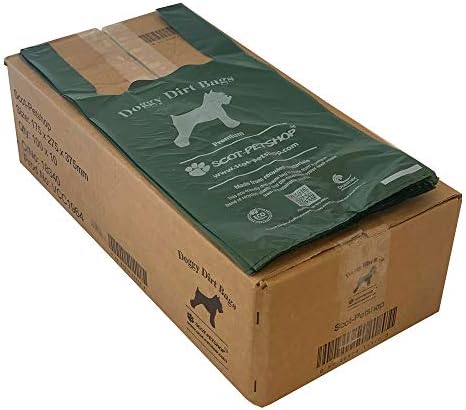 SCOT-PETSHOP PREMIUM Large Thick Green Dog Waste Bags  1000 Poo Bags (Not On A Roll)