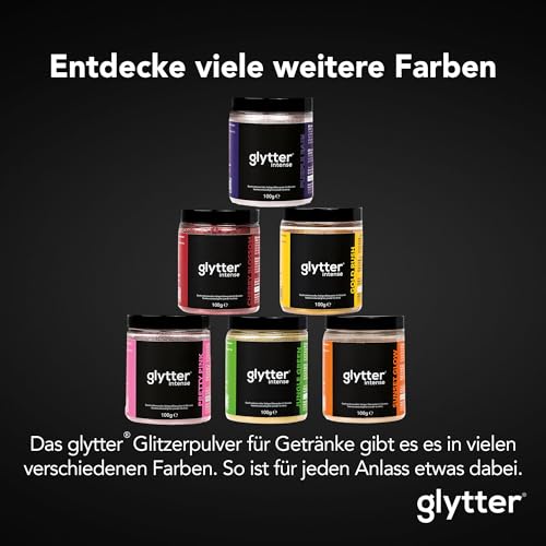 Glytter Glitzerpulver INTENSE für Getränke XXL(gold rush) - essbarer Glitzer für Drinks & Flüssigkeiten, z.B. für Sekt, Cocktails - trinkbares & geschmacksneutrales Glitzerpulver MADE IN GERMANY