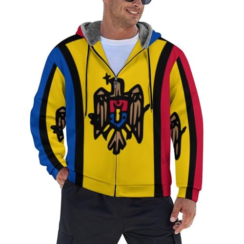 Sweat à capuche zippé homme de Moldavie veste d'hiver