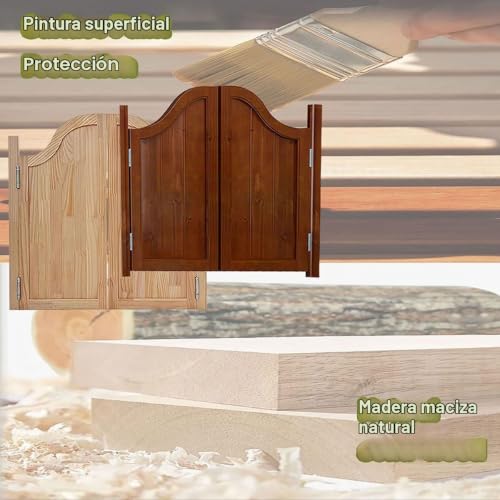 Miniatura 5 de Genérico Puerta Vaiven De Madera Maciza Para Interiores, Puertas Batientes De Café Retro, Puerta De Oscilante De Salón, Abatible Bidireccional Puerta Para Entrada