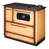  Stufa cucina riscaldamento a legna con forno struttura in acciaio 9,06 kW Popular - Beige