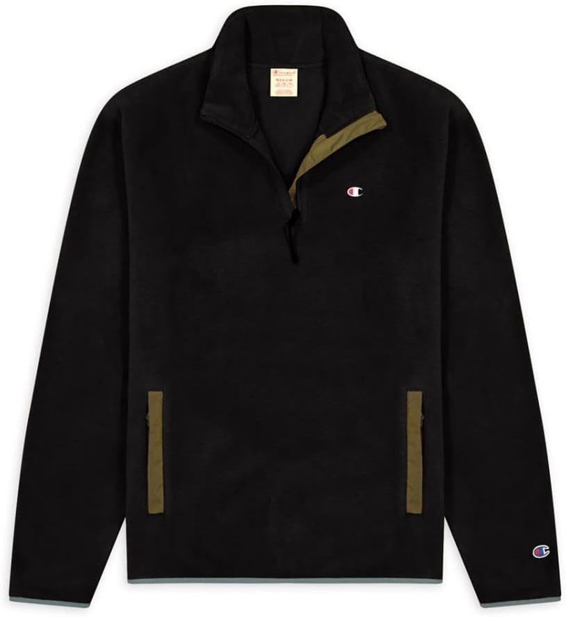 Champion Half Zip Sweatshirt, Black - M