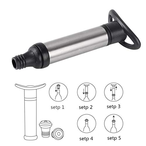 Bomba de vacío de ahorro de vinos y tapones de vacío de acero inoxidable (9PCS) 5