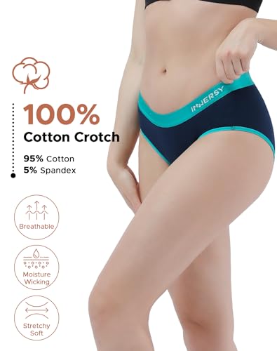 Image of INNERSY Womens Underwear Cotton Briefs Postpartum High Waisted Panties 5 Pack