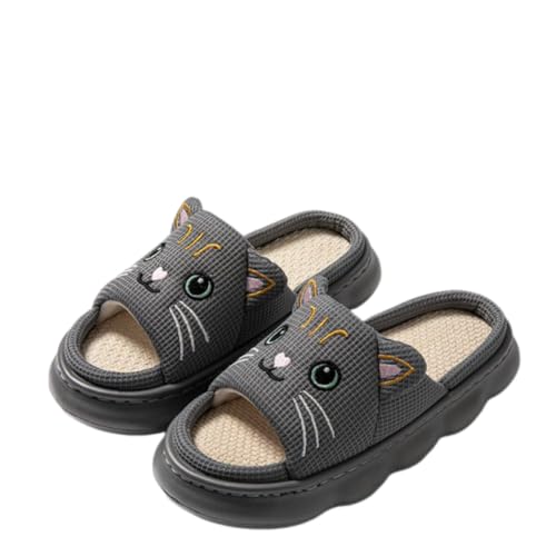 Cute Kawaii Multi Colored Cat Linen Slipper Non-Slip Indoor Slipper