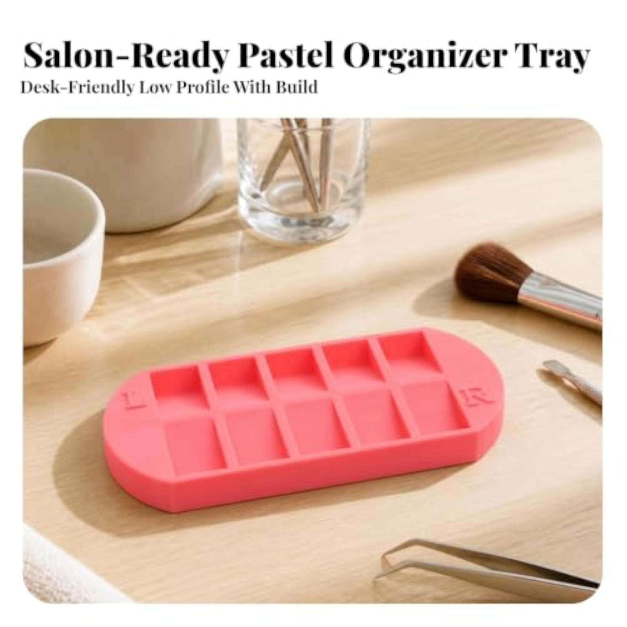 10-Compartment Nail Display Tray, Pink