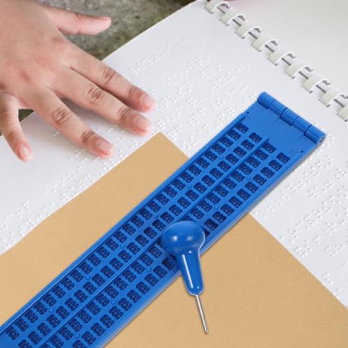 Healvian Wiederverwendbare Braille-Schreibtafel Aus Kunststoff Mit Stylus Stift Set Robustes Braille Board Für Blinde Leicht Tragbare Sehhilfe Zum Lernen Und Alltag