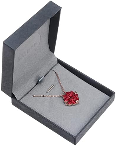 pitkalle Heart Pendant Necklaces Stainless Steel Foldable Cute Four Leaf Clover Necklace for Girlfriend