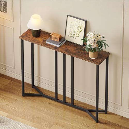 YITAHOME Konsolentisch Schmal, Console Table, 20 x 80 x 80 cm, Konsolentisch Schwarz 20 cm tief, Beistelltisch Hoch, Flurtisch, Schmaler Sofatisch für Flur, Wohnzimmer, Schlafzimmer