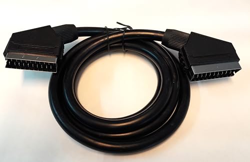 MiragesDesOndes Câble Péritel 21 Broches Double Blindé, Mâle/Mâle, 1,5 m, Haute Qualité