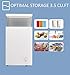 Techomey 3.5 CU. FT Small Chest Freezer, Deep Freezer Freestanding, Quiet Compact Freezer, with Adjustable Thermostat Control&Removable Wire Basket, White