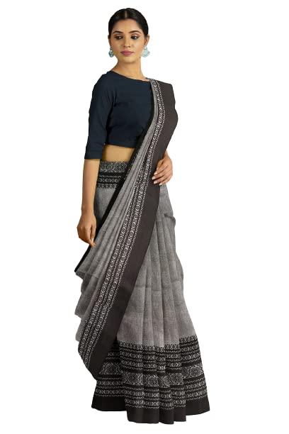 Women's Begampuri Cotton Blend Soft Khadi Saree