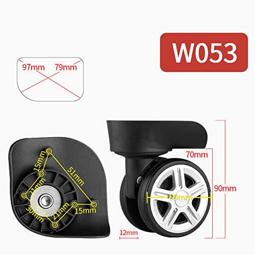 Luggage Wheels,Universal Luggage Casters,1 Pair Luggage Wheel Replacement Spare Spinner Caster for Suitcase Wheel Repair (W046)4