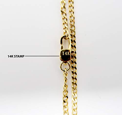 Image of 14K Gold Chain Style Cross Pendant Necklace Solid Clasp for Men,Grandpa, Religious for Charms Miami Cuban Link Diamond Cut