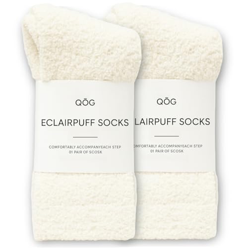 QOG Cozy Cloud Socks - Fuzzy Socks for Women & Men, Warm & Unisex - Soft, Fluffy Sleep Sock - Relaxation Gift