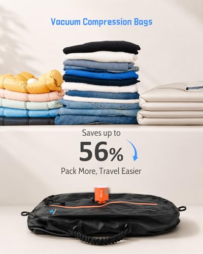 Kit de bolsas de vacío para maletas con bomba portátil para evitar exceso de equipaje 3