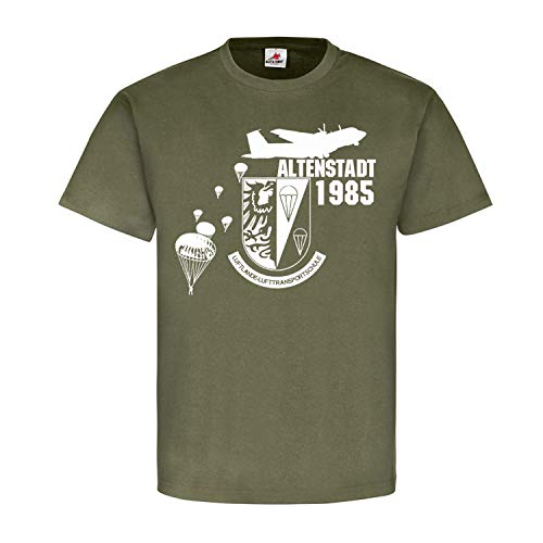 T Shirt LL-LTS 21561 Altenstadt 1985 École de transport d'air pour parachute Vert L