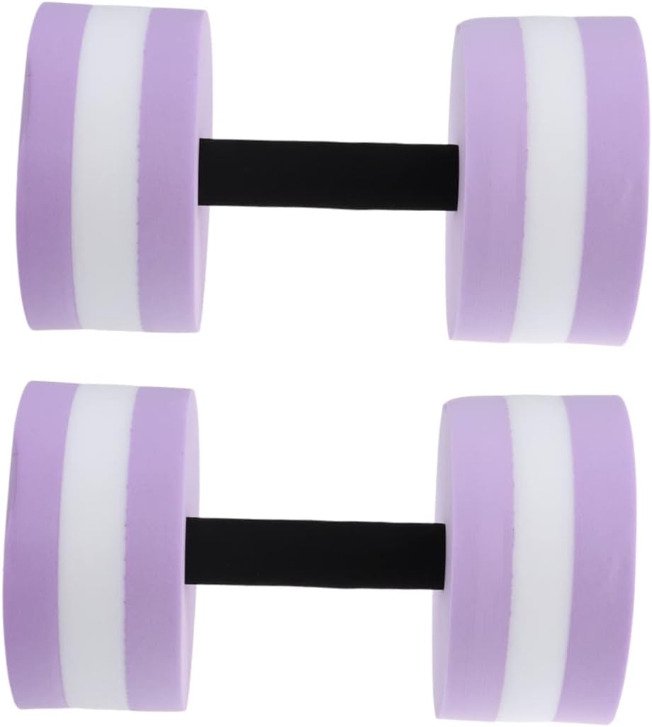 2Pcs Aquatic Water Barbells for Pool Exercise EVA Resistance Training | Foam Dumbbells Set, Purple Aquatic Fitness Equipment, Push Downs, Lower Back and Abdominal Use