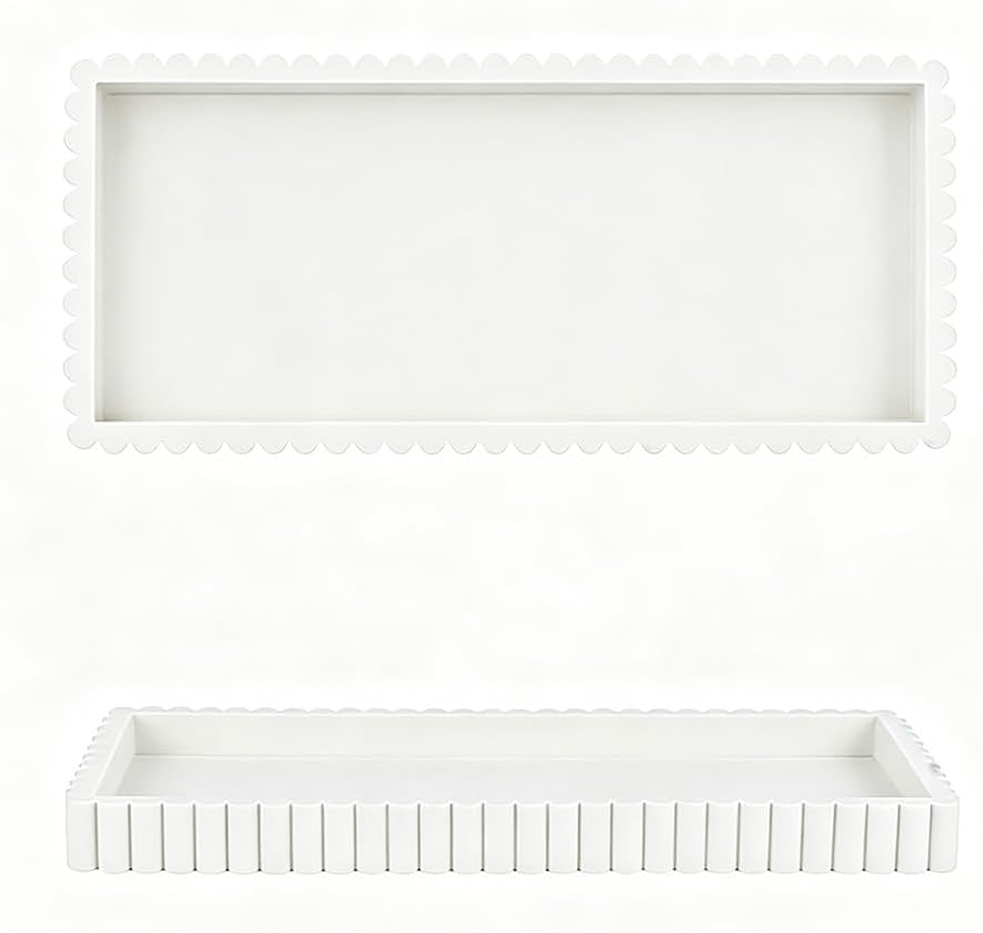 Nevado Silicone Rectangle Vanity Tray Small Decorative Tray (White)