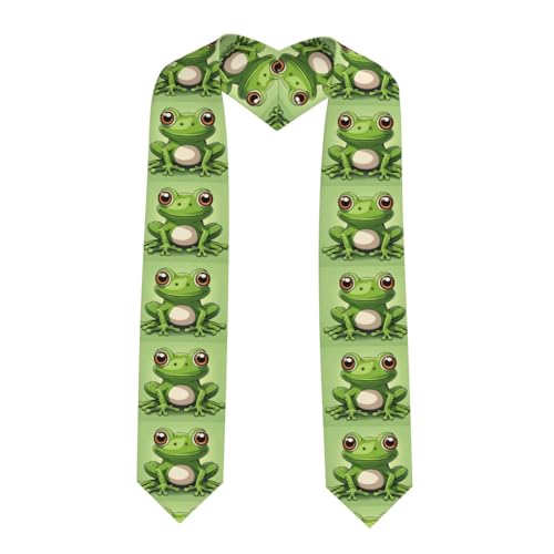 Cute Frog Print Flat Shawl - Satin Shawl for Graduation Ceremony Gift for Son Daughters Friends Sisters