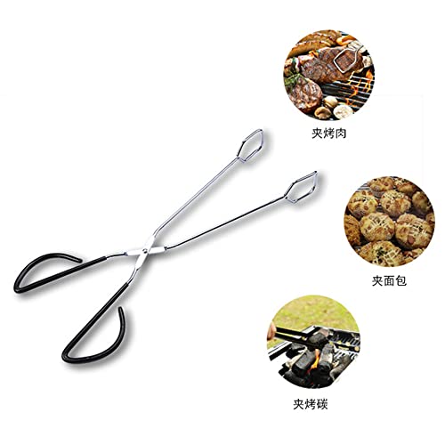 CINY 2 Grillzangen, extra lange Scherenzangen, Scherenzangen aus Edelstahl, Küche, Backen, Brot, Grillzange, Brotzange, Carbonzange, Feuerzange (40,6 cm)