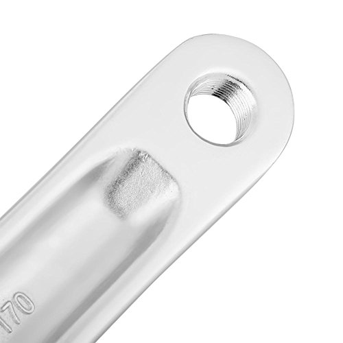 Dilwe 170mm Crank Arm Aluminum Alloy Single Speed Crankset for Bicycle Mountain Road Bike(Hole-Silver)