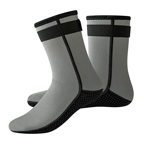 YEJBBUC Calcetines de neopreno para buceo, calcetines de playa, botines de agua para natación, surf, talla M, color gris, Gris M, 20