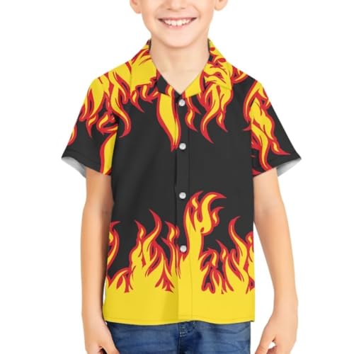 Pinupub Boys Hawaiian Shirt Cute Print Summer Short Sleeve Casual Button Down Aloha Shirts3