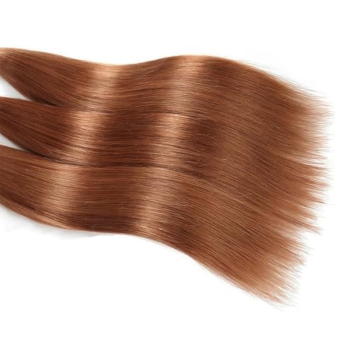#30 Chocolate Brown Straight Human Hair Bundles 14 16 18 Inch 3 Bundles Deal 10A Brazilian Virgin Hair Silky — view 6