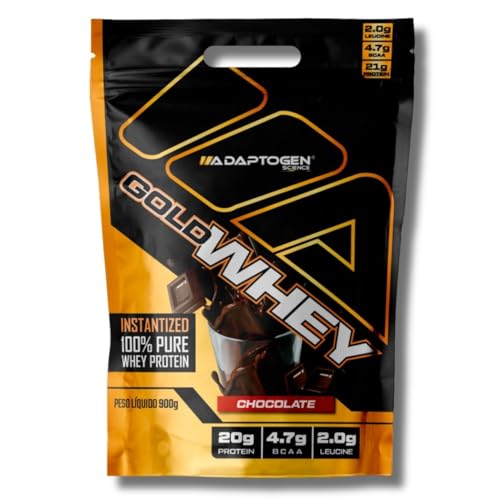 Gold Whey Pote 900g + Gold Whey Refil 900g Sabor: Chocolate - Adaptogen | Whey Protein Concentrado |