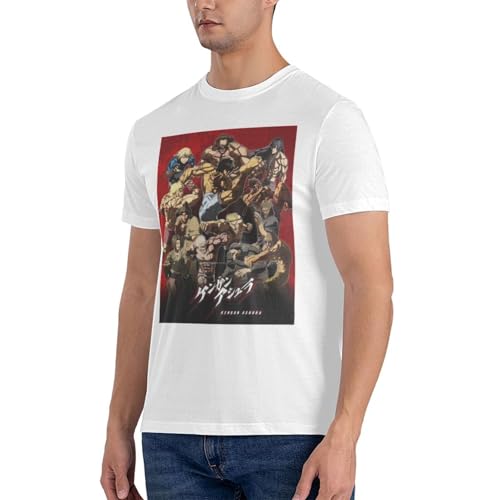 Kengan Anime Ashura Shirts Men's Fashion Short Sleeved T-Shirt Personalised Graphic Custom Crew Neck Tops Black3