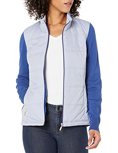 Cutter & Buck Women's CB Weathertec Cora Quilted Sweater Jacket Outerwear, Tour Blue, XSmall