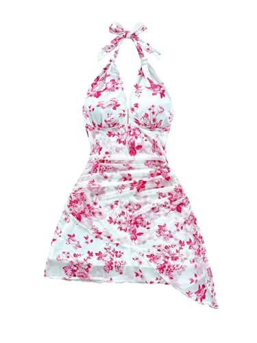 Image of BEAUDRM Women's Summer Mini Dress Backless Vacation Beach Sundresses Boho Going Out Dress Date Night Brunch Outfit