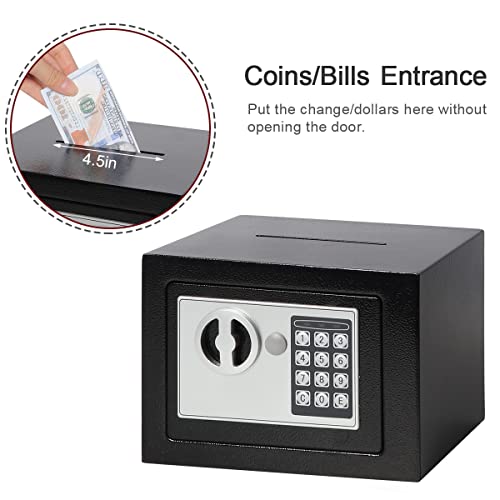 Kentoko Small Money Safe Box Digital Security Safe Box With Keypad For Jewellery Money Valuables, Lock Safe Cabinet For Home, Office And Hotel, Black #TOP6