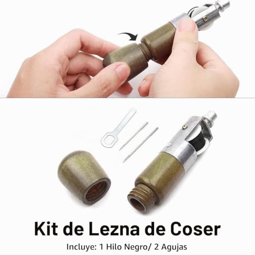 Miniatura 8 de Candeon Punzón Para Coser Cuero, Lezna Coser Cuero Punzón Lezna De Costura, Punzón De Costura Máquina De Coser A Mano Kit De Costura De Cuero Para Punzonado De Costura De Cuero