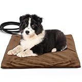 NAMOTEK Pet Heating Pad, Waterproof Heated Mat with Chew Resistant Cord Safe Electric Auto Constant Temperature Heating Pad for Dogs and Cats Indoor Warming Pad 19.7" x15.7"