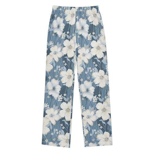 Boho Garden Flower Long Pajama Pants Elastic Waist PJ Bottoms with Pockets S A1109232