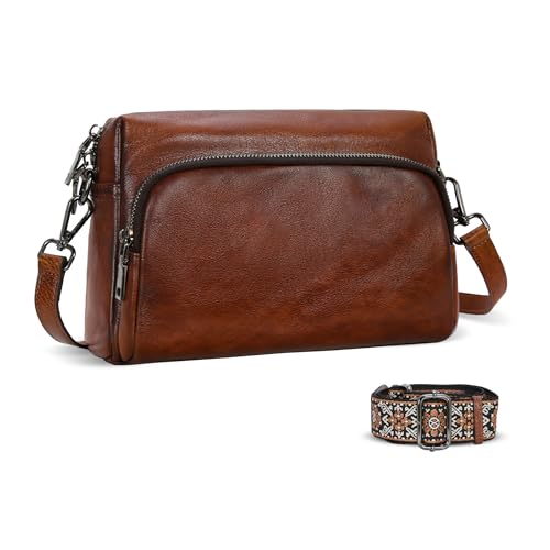 Iswee Leather Crossbody Purses for Women Shoulder Handbags with Pockets Satchel Purse Stylish Cross Body Bag for Travel2