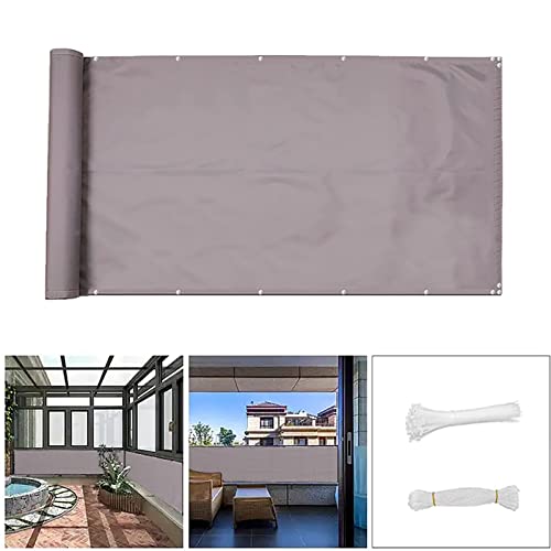 Paravento opaco per balcone, 90 x 500 cm, impermeabile, per la privacy, per esterni, con corda di nylon e fascette per cavi, ideale per proteggere e decorare il balcone